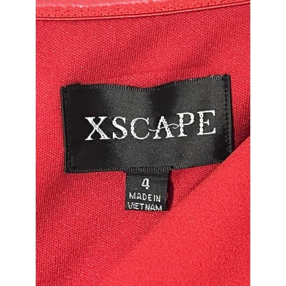 Xscape Red Crepe Off The Shoulders Sweetheart Stretch Party Jumpsuit - Picture 8 of 8